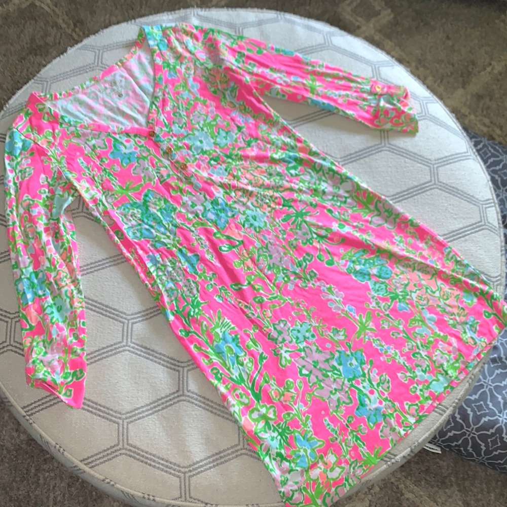 Lilly Pulitzer Pink Printed 100% Pima Cotton Dress